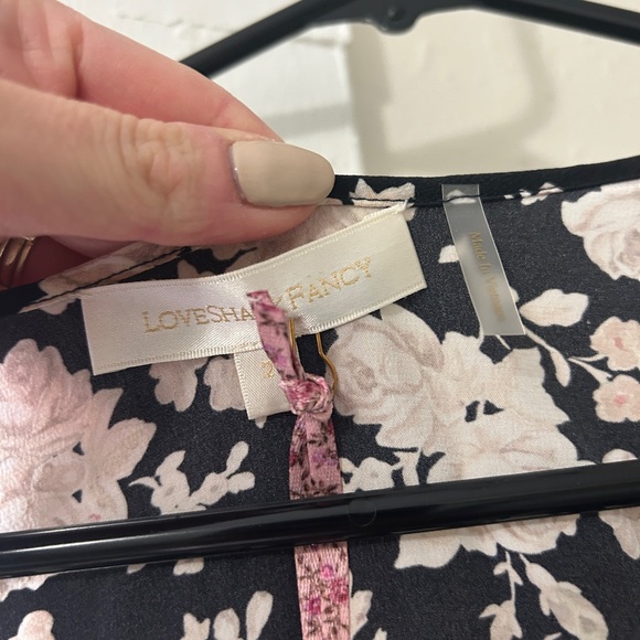 NWT LoveShackFancy Juree Floral Silk V-Neck Mini Dress in Almond Cookie Size 2 - Picture 7 of 7